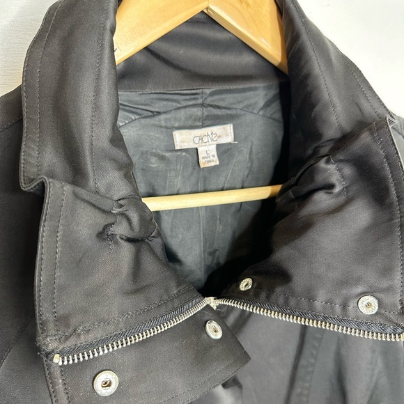 Cache Vintage 3/4 Balloon Sleeve Full Zip Snap Black Women's Jacket - Size - Picture 3 of 8